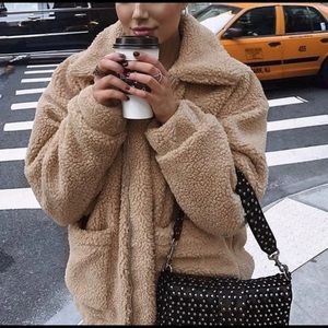 NWT I AM GIA Pixie Sherpa Teddy Coat in Caramel - XS